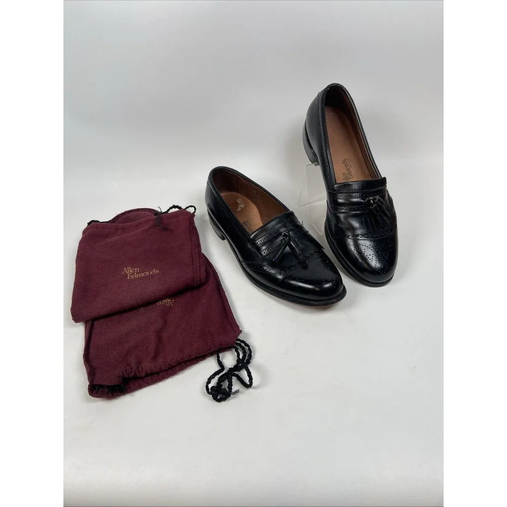 Allen Edmonds Black Bridgeton 11.5 C Tassel Loafer Kiltie Medalion 5009 Shoe